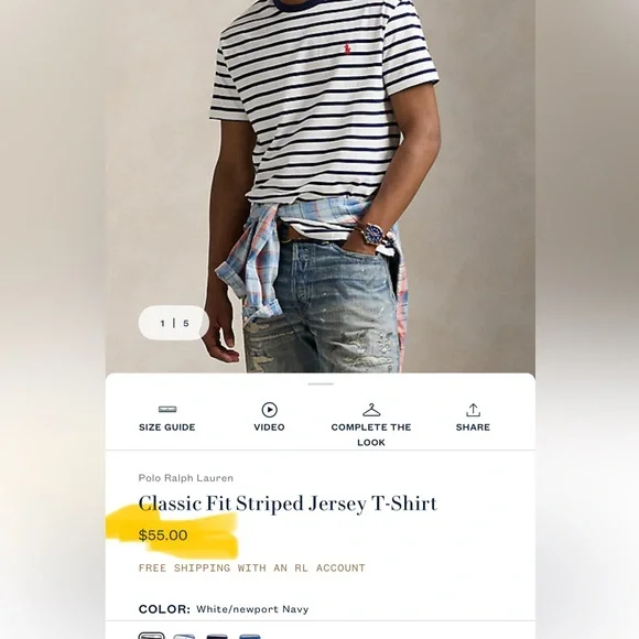 Polo by Ralph Lauren Classic Fit Striped Jersey T-Shirt - Picture 12 of 12